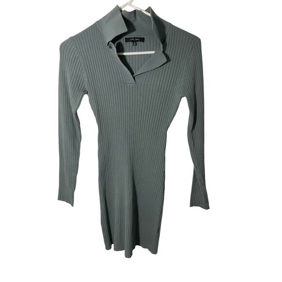 Love Tree Sage Green Women's Academia Long Sleeve Fitted Small Retro  Bodycon - Picture 2 of 7